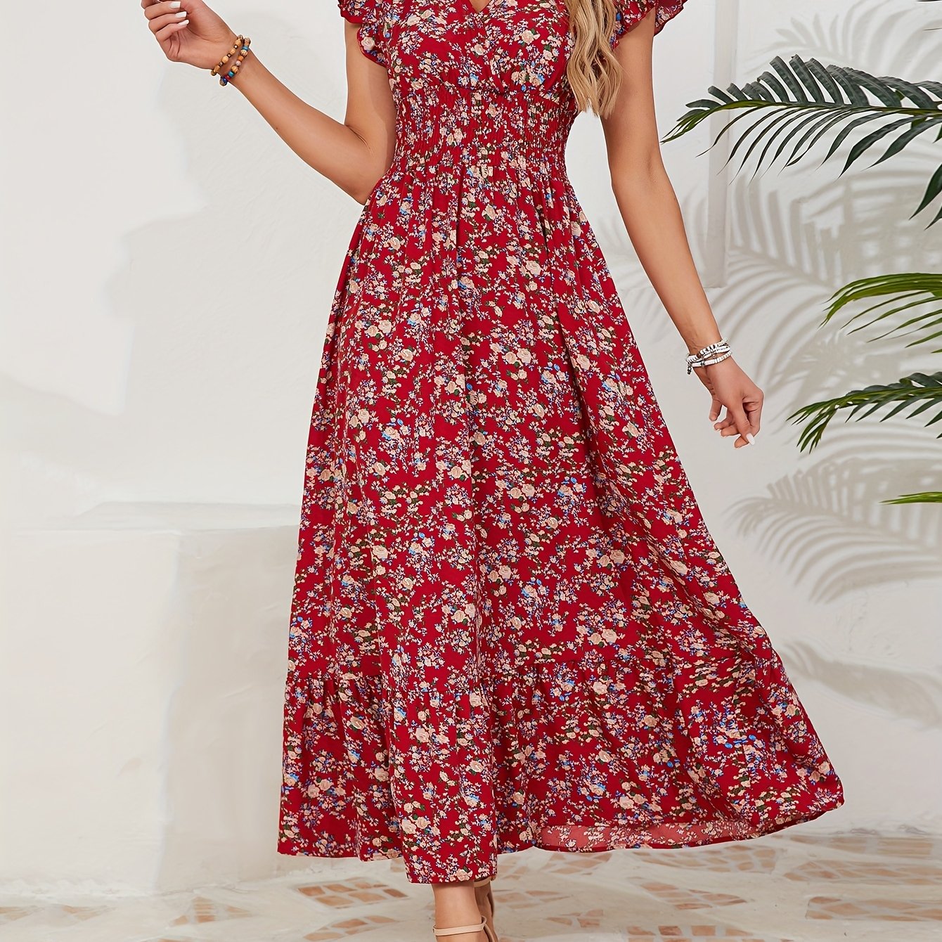 Mia | Rochie Florală cu Fante