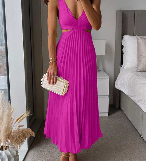 Alina – Rochie Midi de Damă Elegantă Plissată