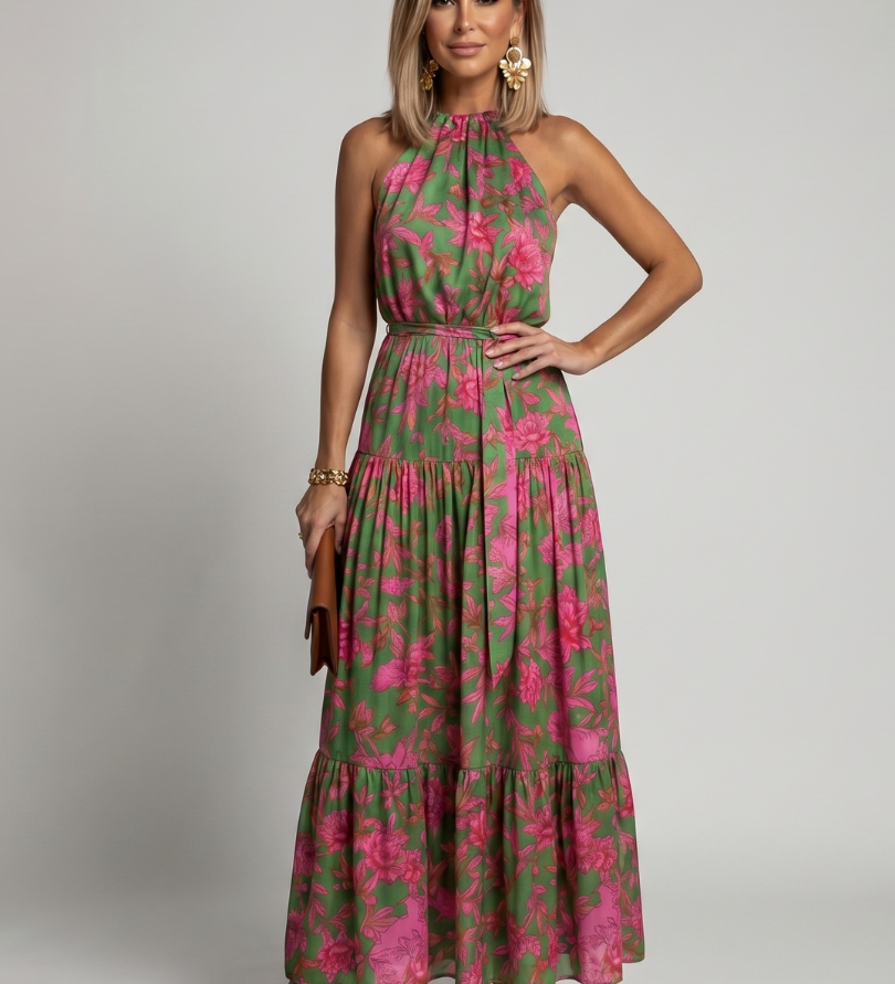 Ilona – rochie midi drapată cu bretele