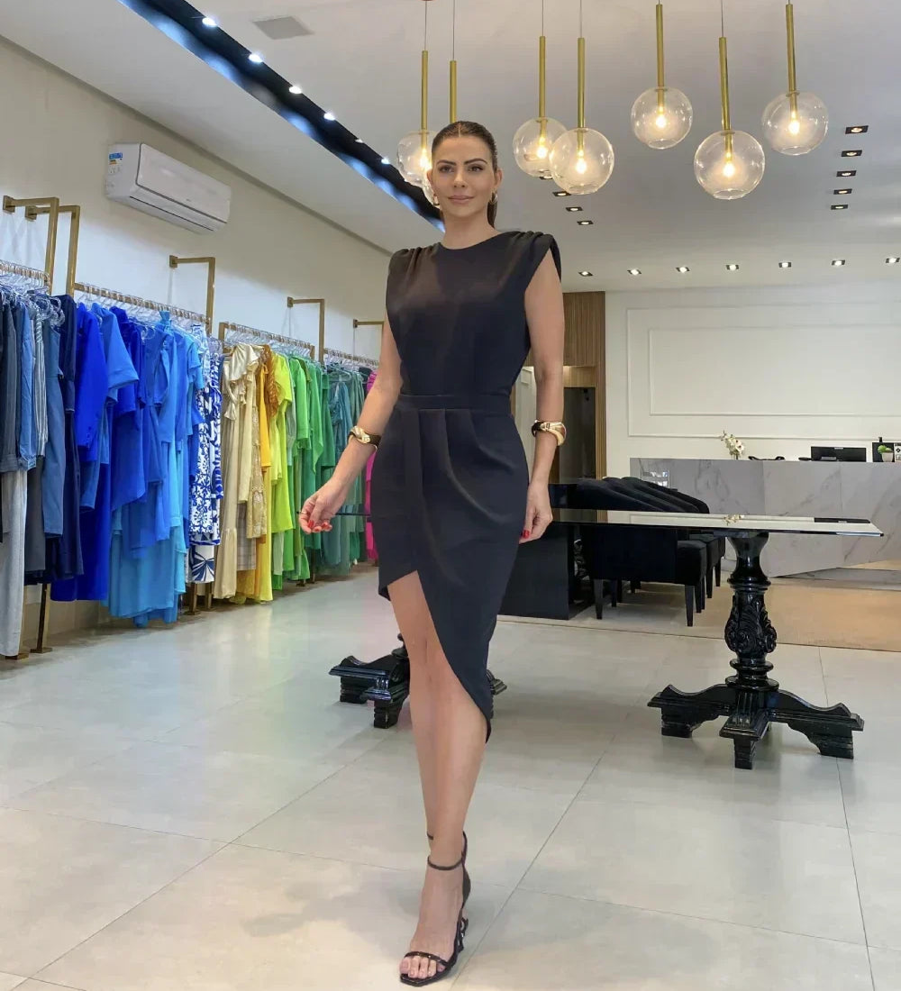 Britty | Rochie cocktail cu tiv în formă de lalea
