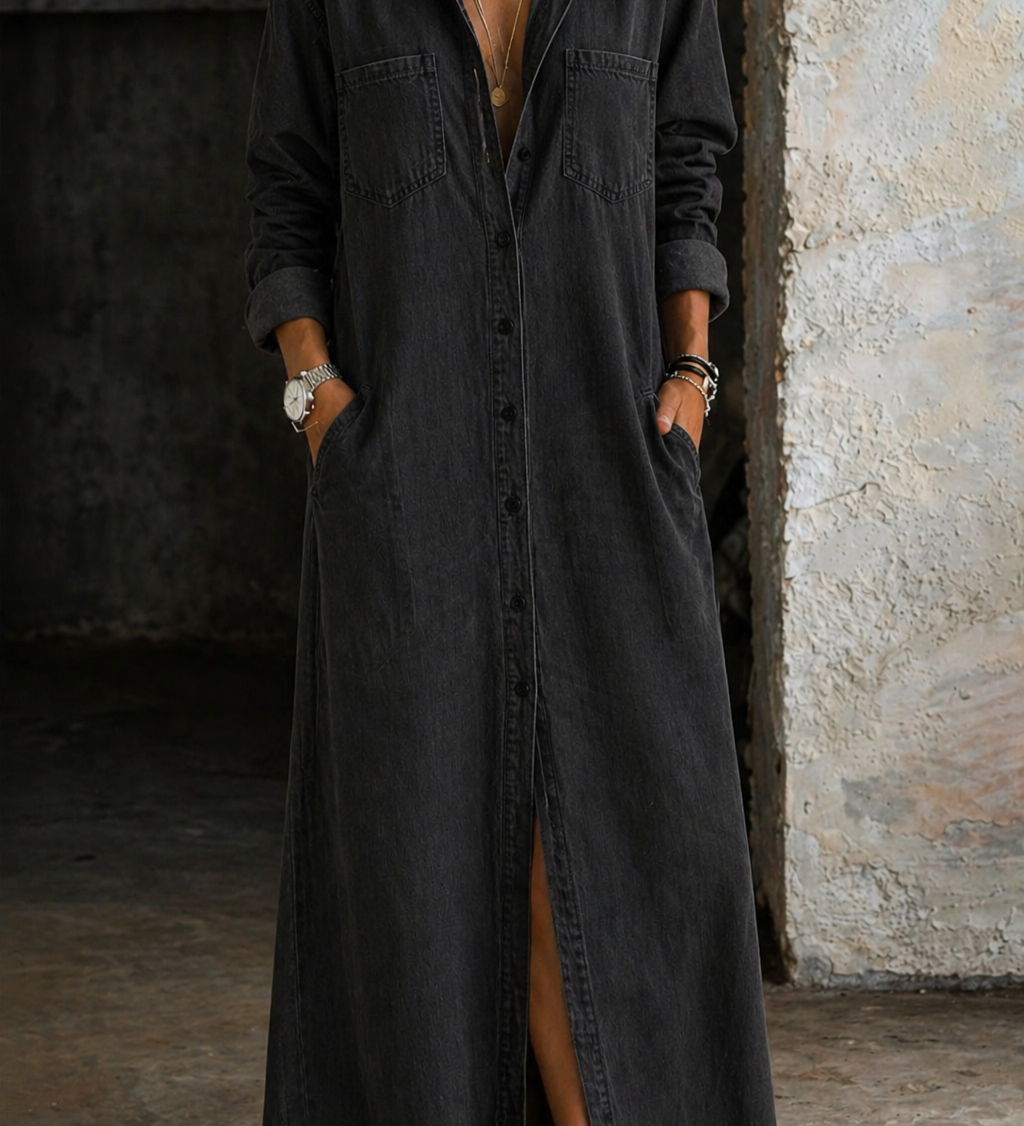 Melinda – rochie de fermier cu nasturi