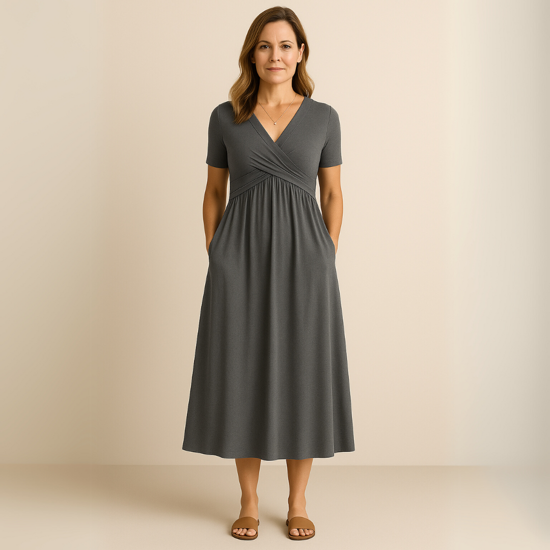 Corazon™ | Rochie midi cu decolteu în formă de V