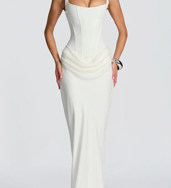 Adelina | Rochie maxi cu decolteu pătrat