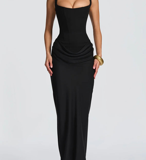Adelina | Rochie maxi cu decolteu pătrat