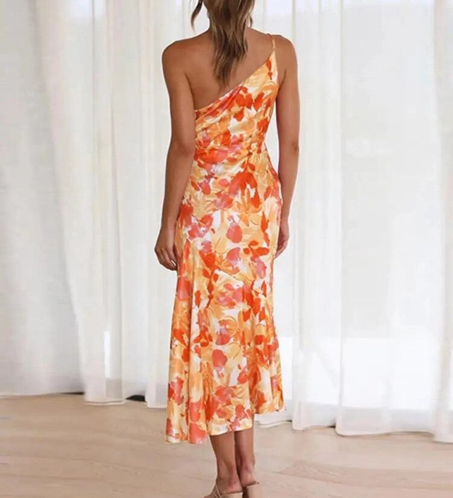 Viktoria™ | Rochie maxi asimetrică cu model floral