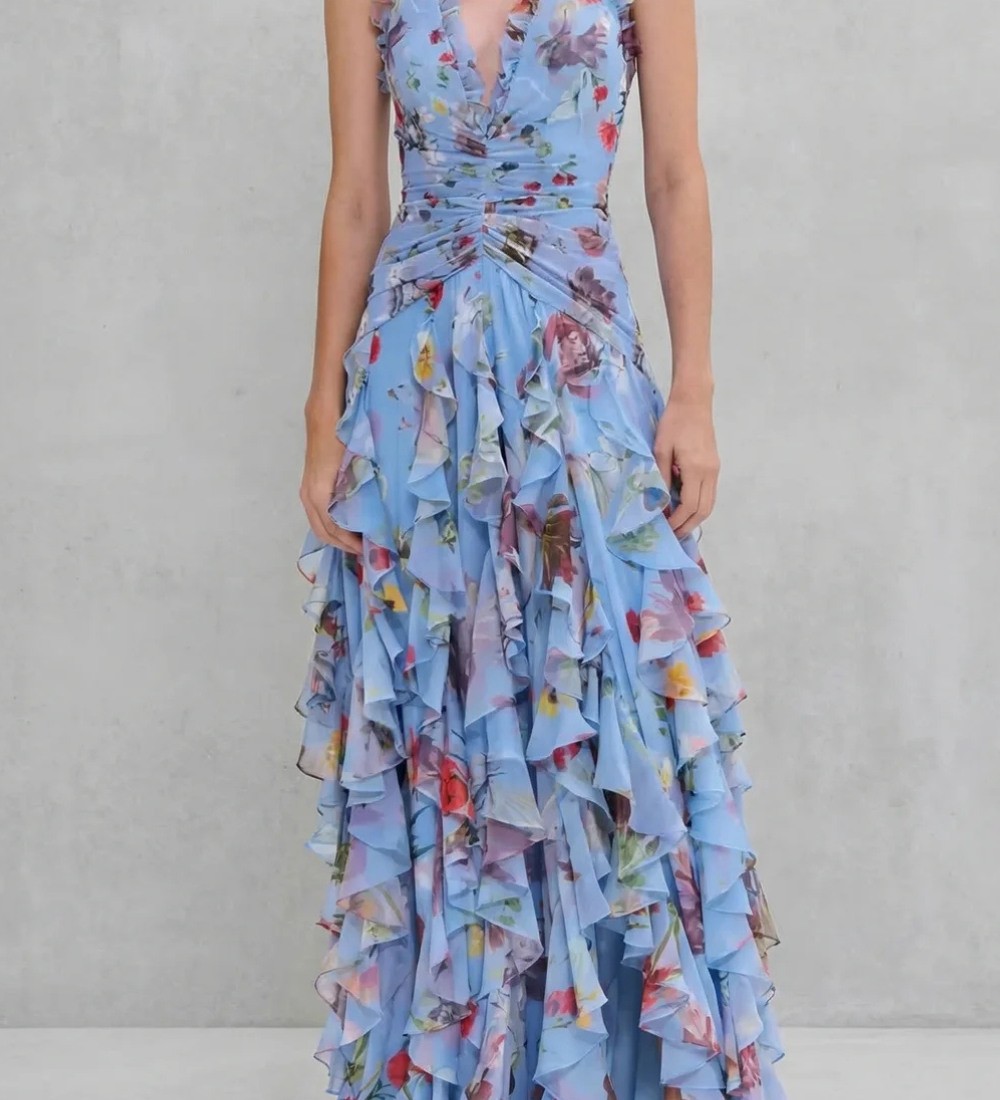 Beáta – rochie lungă cu gât halter