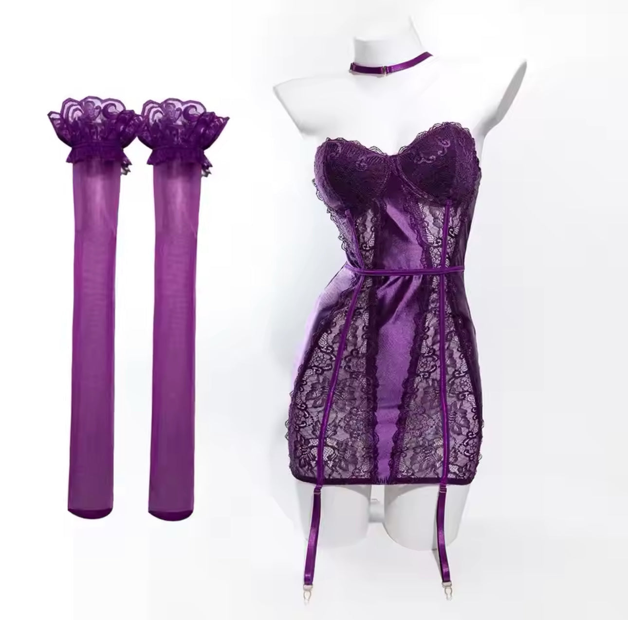 Megan™ | Babydoll din Satin cu Detalii din Dantelă