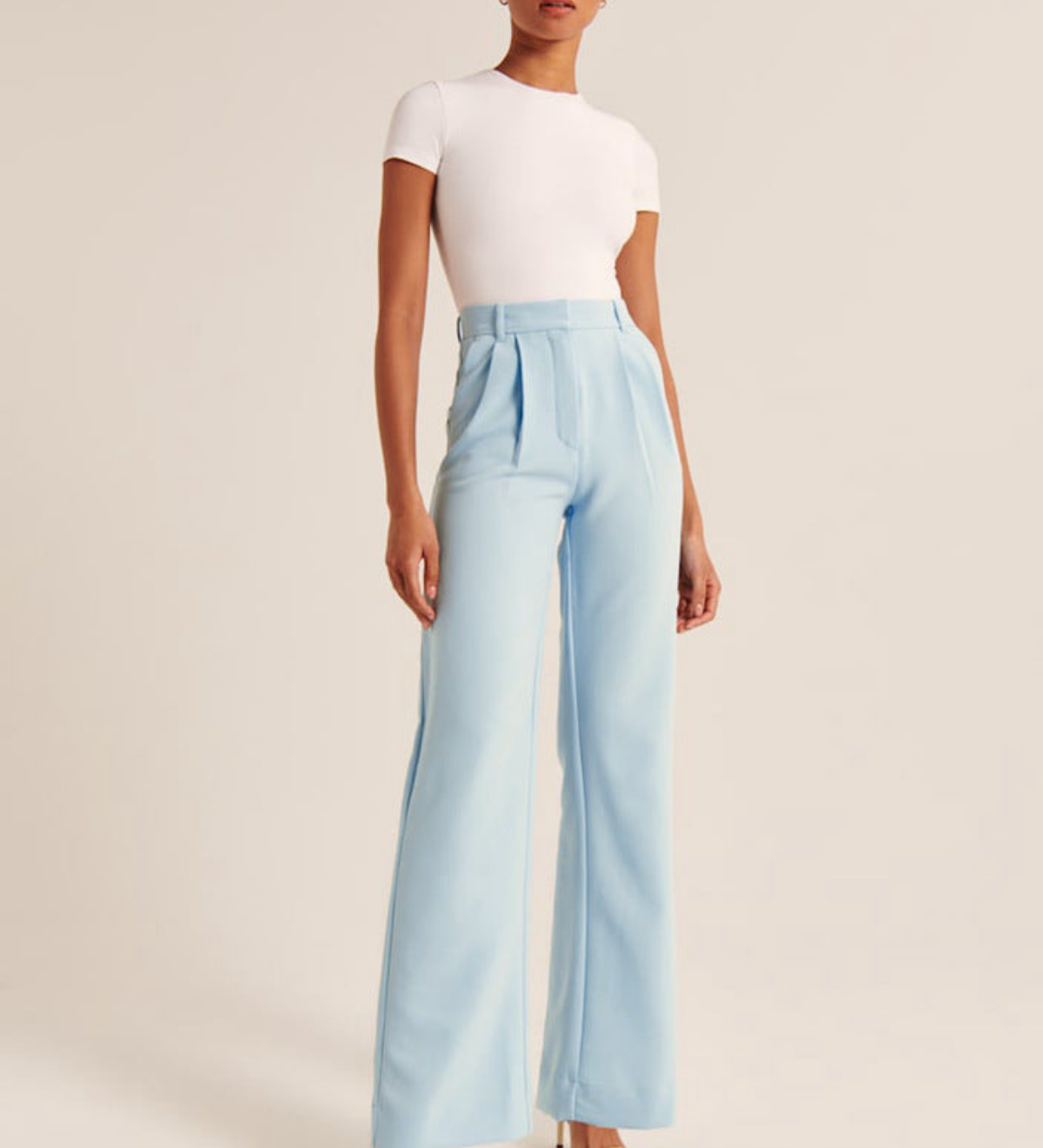 Pantaloni Casual Cu Talie Înaltă și Croi Larg