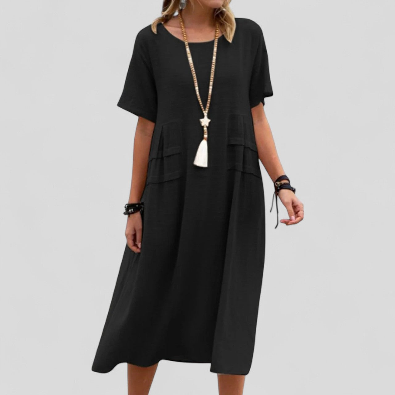 Maliyah™ | Rochie midi lejeră cu buzunare