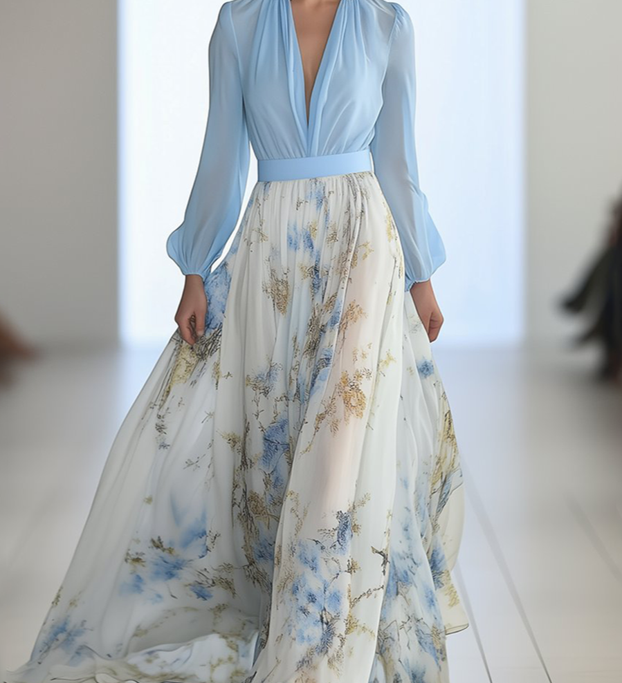 Penelopa – rochie maxi cu model floral