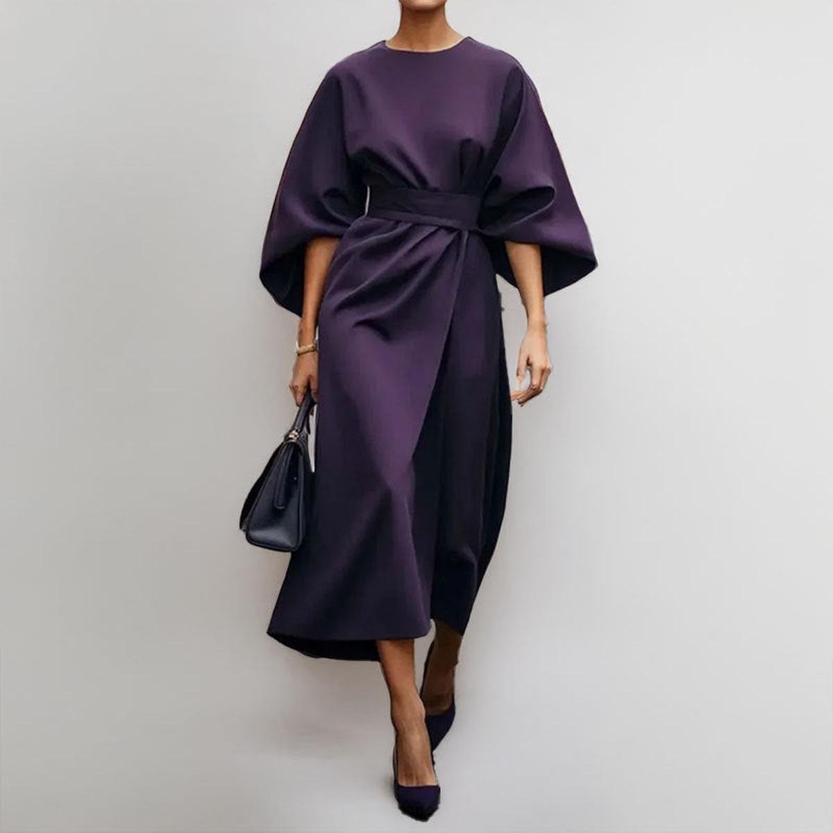 Katarzyna | Rochie maxi cu mânecă kimono