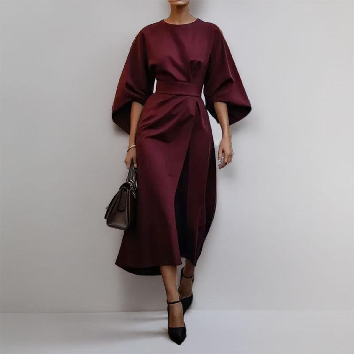 Katarzyna | Rochie maxi cu mânecă kimono