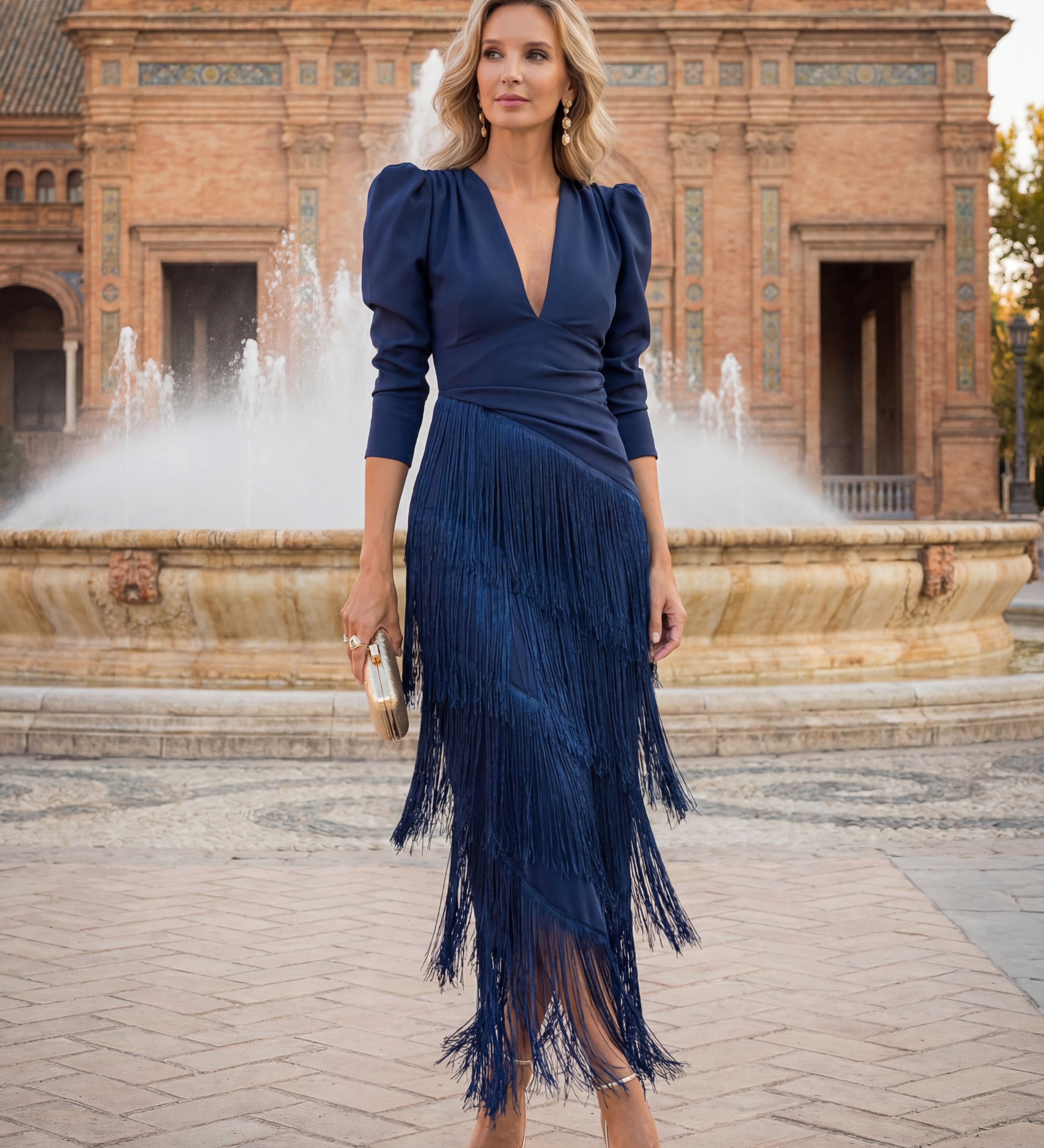 Rochie cu Franjuri Salvie