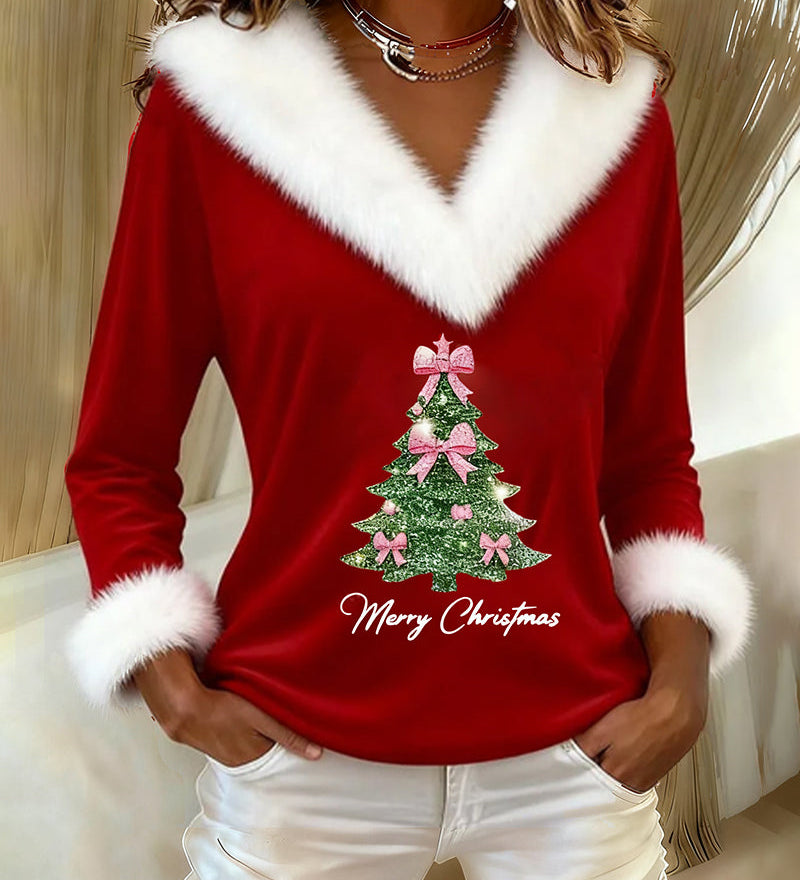 Anavelle - Top Casual Elegant cu Bordură din Blană