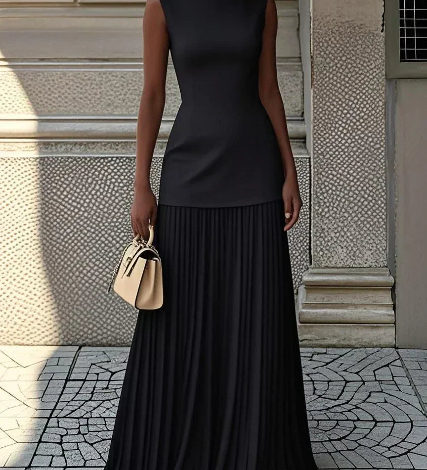 Molly | Rochie lungă plisată