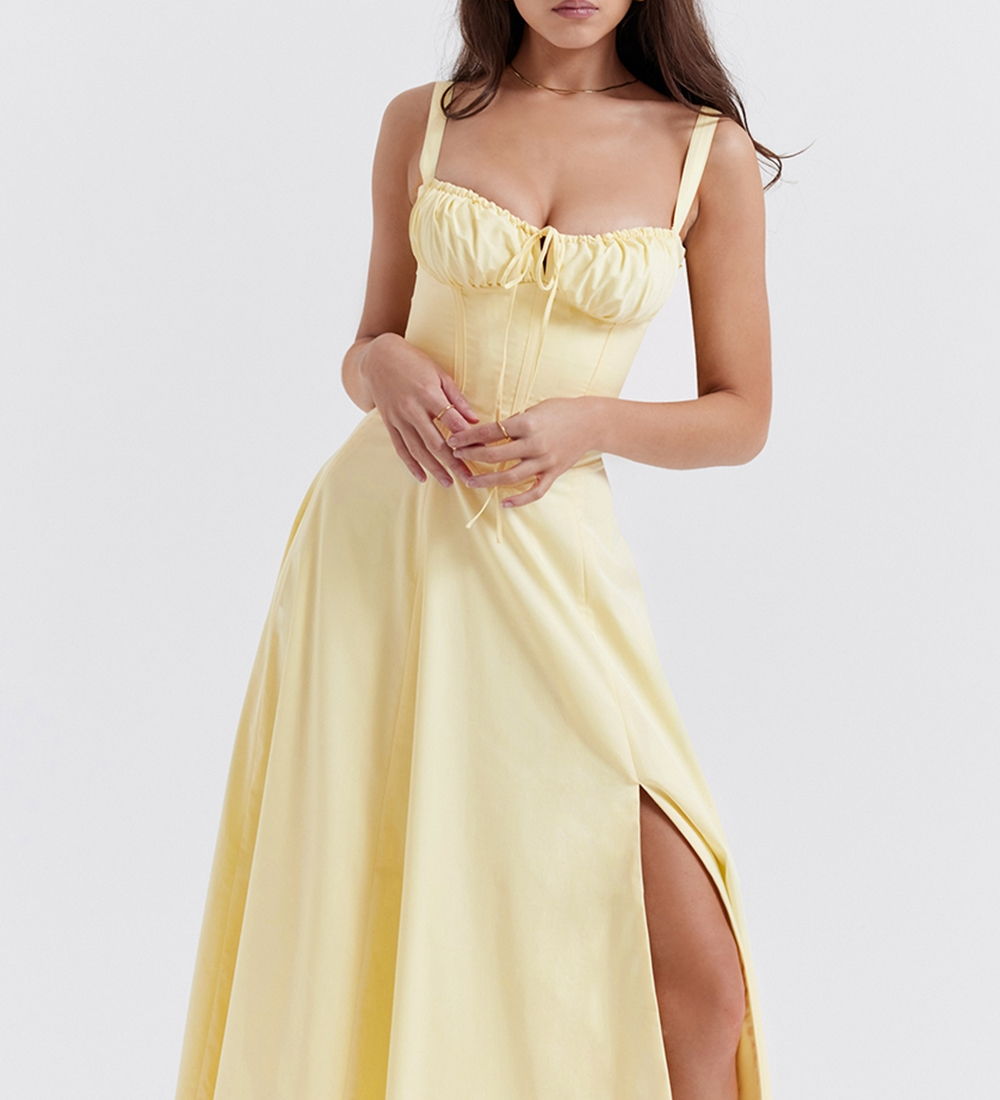 Vivienne – Rochie Midi de Damă cu Corset Romantic Bleumarin