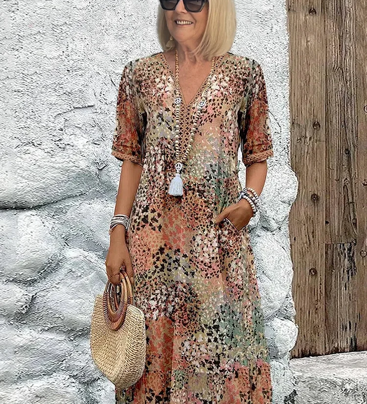 Zorka – rochie midi vibrantă cu acoperire elegantă a abdomenului