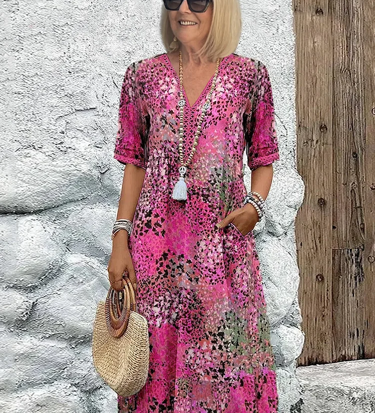 Zorka – rochie midi vibrantă cu acoperire elegantă a abdomenului