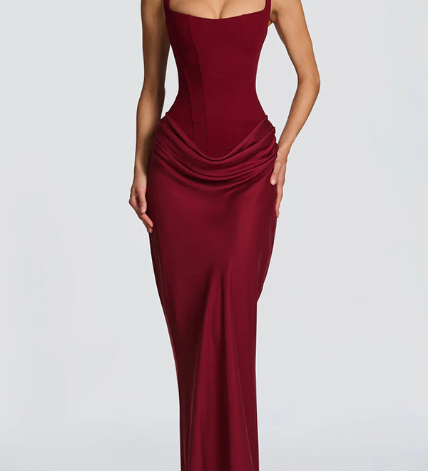 Adelina | Rochie maxi cu decolteu pătrat