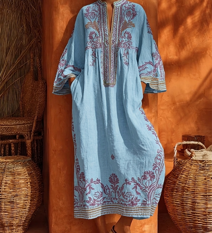 Adrienn – rochie maxi boho cu model floral