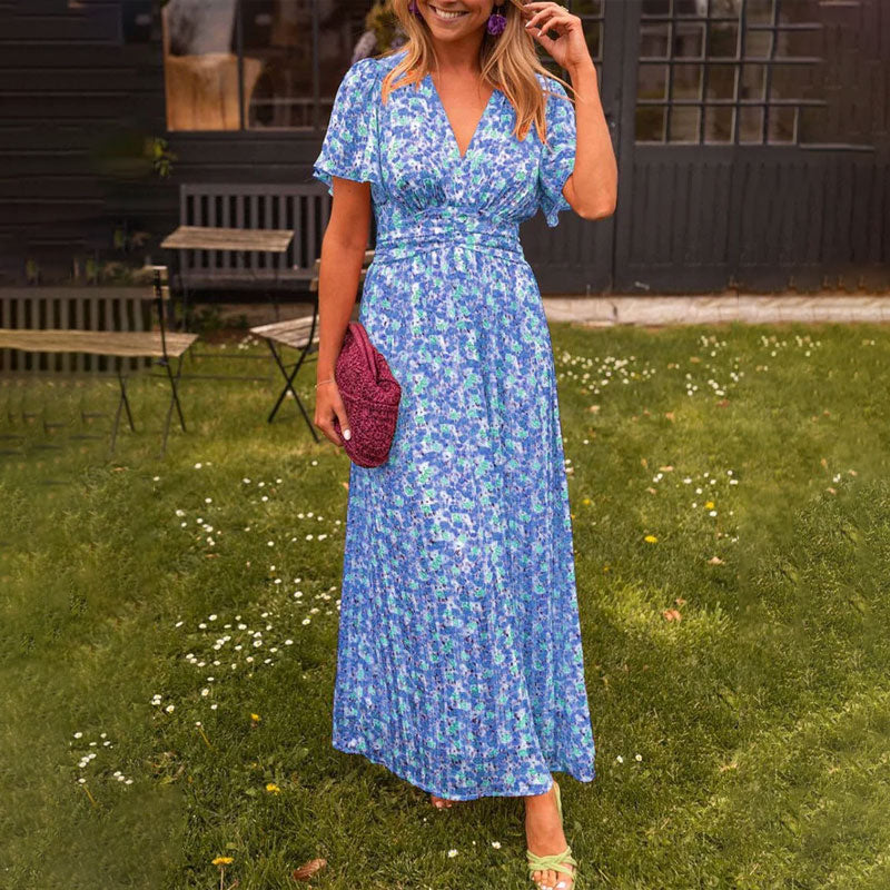 Seraphina™ | Rochie maxi cu flori și volane